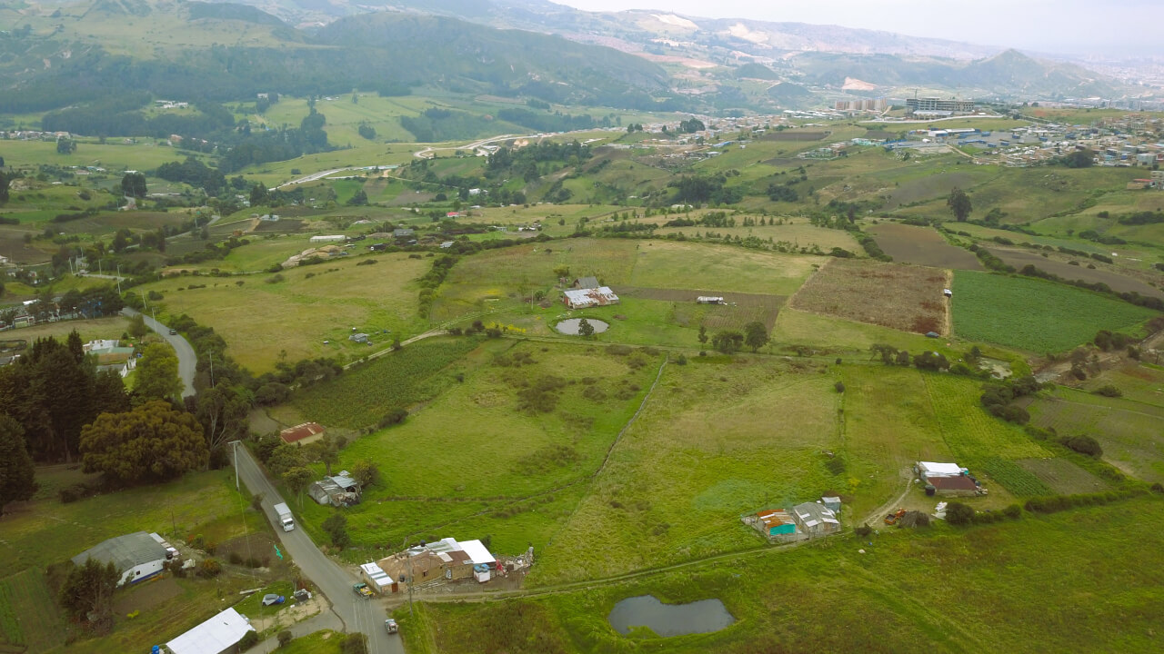 Fotografía aérea plan parcial tres quebradas